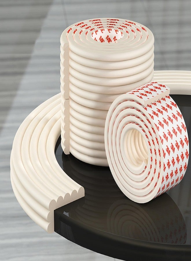 OLWICK واقي زوايا للأطفال من أولويك، قطعة واحدة | شريط وسادة سميك للغاية لسلامة الطفل | واقي حواف للأطراف الحادة، والطاولات، والمكاتب، وزوايا الجدران، والأثاث - طول مترين (لون كريمي) - Image 2