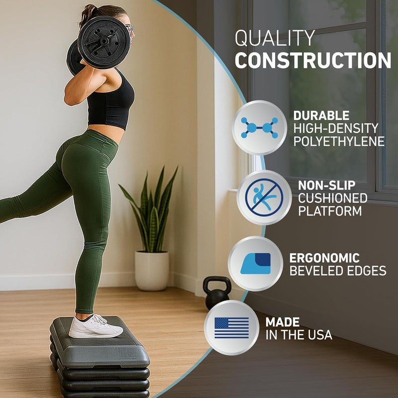 Freestyle STEP The Original STEP Exercise Step Platform, Health Club Size Stepper for Exercise at Home with 4 Stackable Risers for Height Adjustments - Image 5