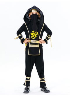 Kids Ninja Costume for Halloween Cosplay Golden Split Ninja