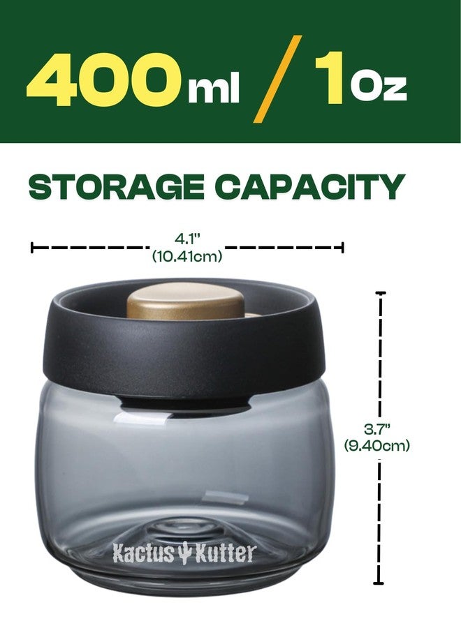 KACTUSKUTTER Airtight Jar, 400ml /1oz Vacuum Spice Containers With UV Protection Air Proof Food Storage to Preserve Flavor - Image 4