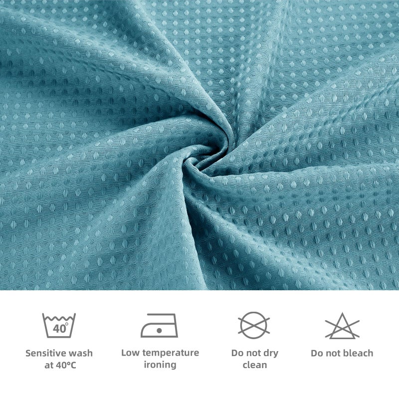 LaCyan 3 in 1 Waterproof Waffle Weave Shower Curtain and Clear Liner Set with 6 Stainless Steel Hooks Double Sided for Bathroom 72 Inches Heavy Duty Polyester Fabric Shower Curtains 36x72 - Image 5