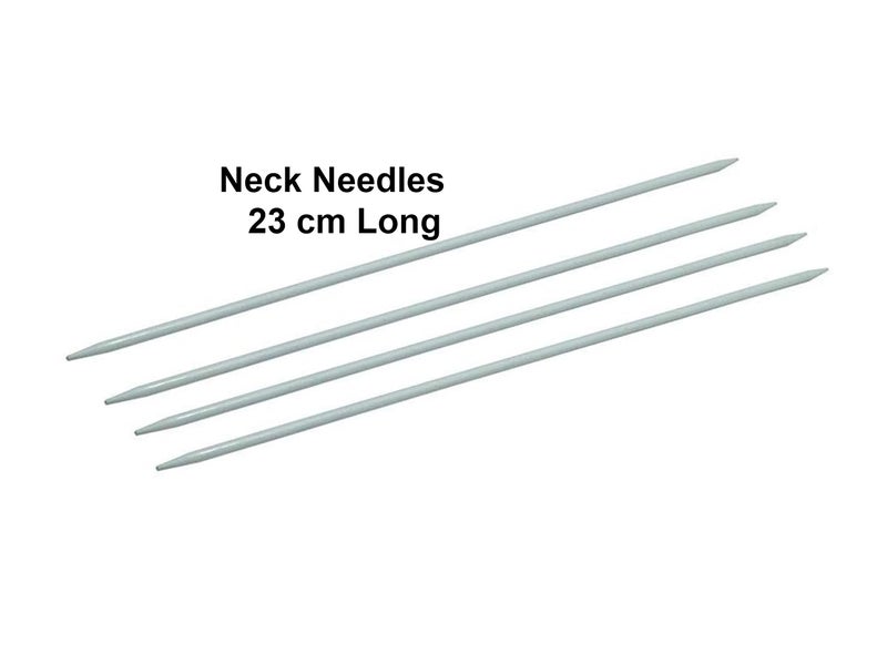 PONY Single Point Knob Aluminium Knitting Pins/Knitting Needles (Grey, Size No. 9 to 12, Length 25cm) Along with Neck Needles Set of 4 (Size No. 12) - Image 4