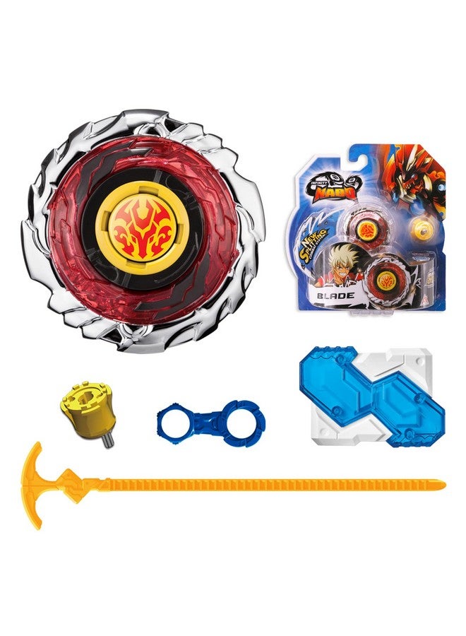 INFINITY NADO Spinning Tops Gaming top Toys, Brust Metal Gyro Battle Set with Launcher, Toy Gifts for Kids Boys and Girls Age 5+, Fiery Flame Red - Image 1