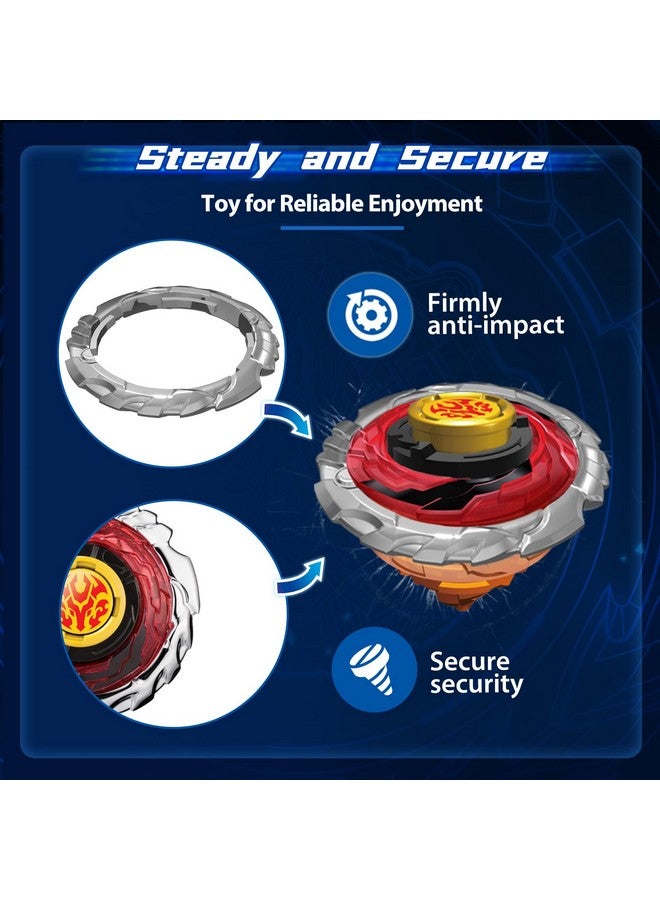 INFINITY NADO Spinning Tops Gaming top Toys, Brust Metal Gyro Battle Set with Launcher, Toy Gifts for Kids Boys and Girls Age 5+, Fiery Flame Red - Image 3