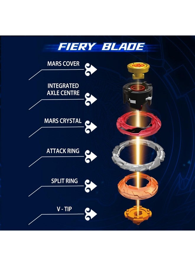 INFINITY NADO Spinning Tops Gaming top Toys, Brust Metal Gyro Battle Set with Launcher, Toy Gifts for Kids Boys and Girls Age 5+, Fiery Flame Red - Image 5