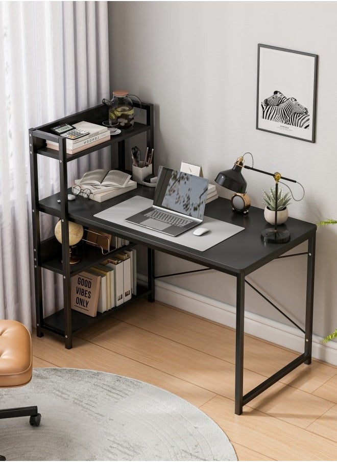 Stubborn Computer Desk with Storage Bookshelf Modern Simple Home Office Desks & Workstations Black 120×55×72cm  - Image 2