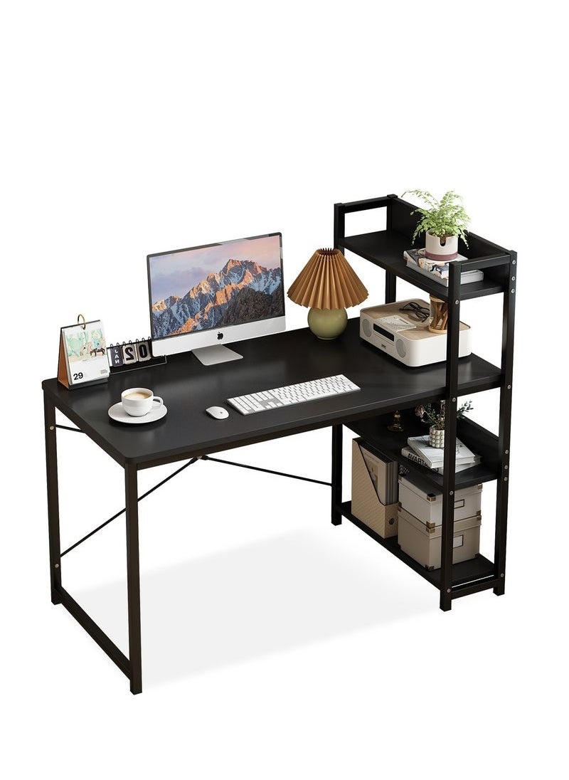Stubborn - Computer Desk with Storage Bookshelf Modern Simple Home Office Desks & Workstations Black 120×55×72cm - Image 1