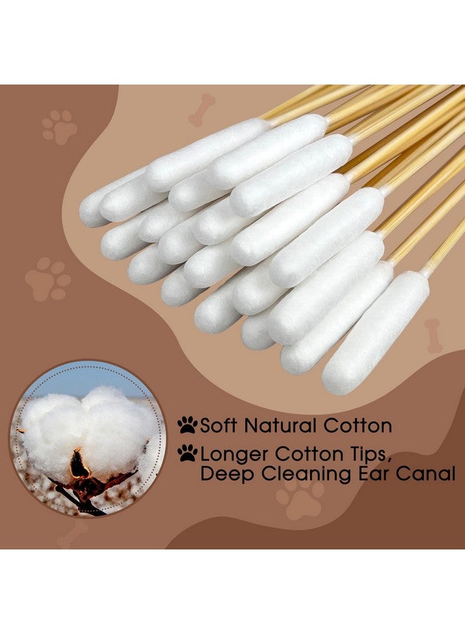 eyxformula 6 Inch Long Cotton Swabs for Pet Cleaning, Bamboo Handle, Pet Ear Cleaning Solution Supplies for Dogs and Cats (200 pcs Long Head Cotton swabs) - Image 5