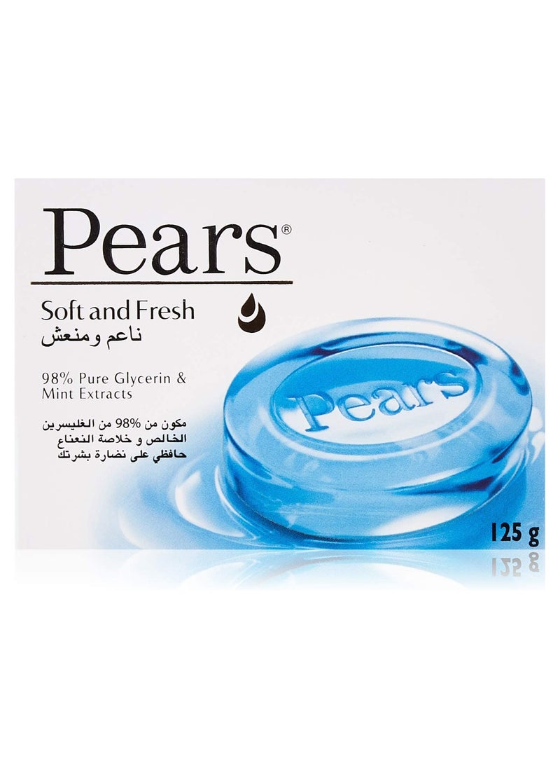 Pears Soap Soft and Fresh& 98% pure Glycerin,125g 