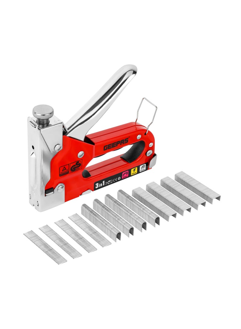Geepas Toolz Staple Gun GT59360, Size: 4 to 14 MM, High-Quality Construction with Adjustable Driving Force, Light-Weight and Durable, Ideal for Metalwork, Woodwork, Fabric, Etc - Image 1