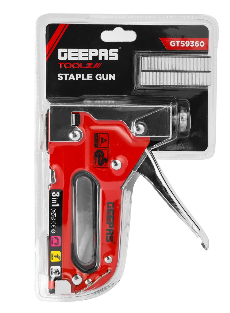 Geepas Toolz Staple Gun GT59360, Size: 4 to 14 MM, High-Quality Construction with Adjustable Driving Force, Light-Weight and Durable, Ideal for Metalwork, Woodwork, Fabric, Etc - Image 3