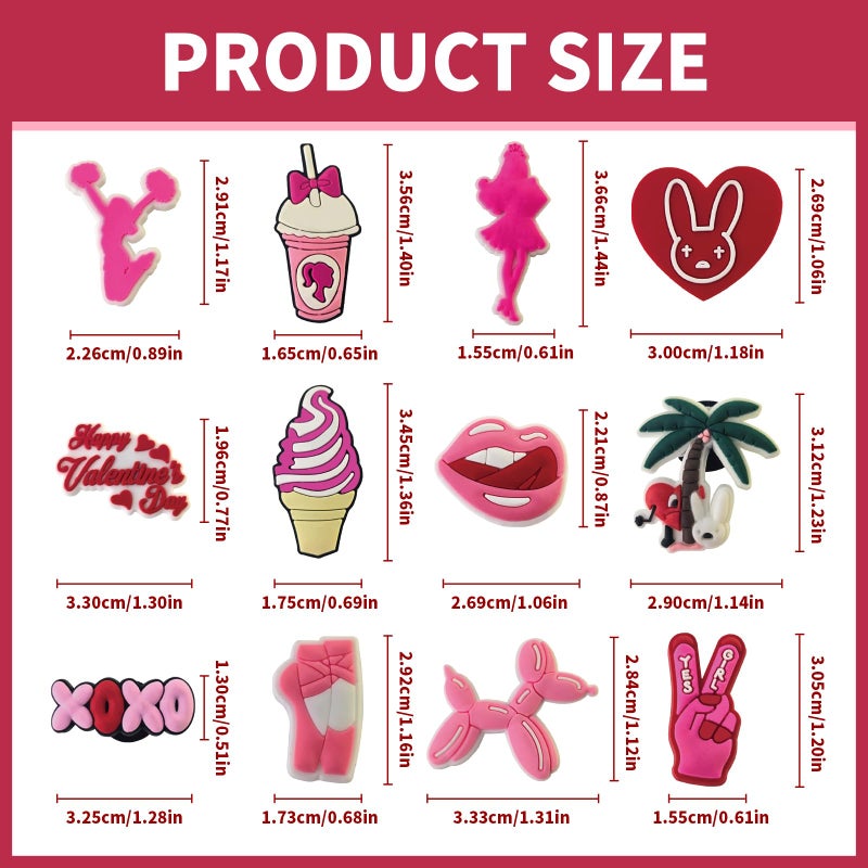 Yonuni 12pcs Beach Charms for Bogg Bag, Rubber Beach Bag Accessories for Original All Models, Rubber Tote Pink Charms Insert Decorative for Girl Women - Image 4