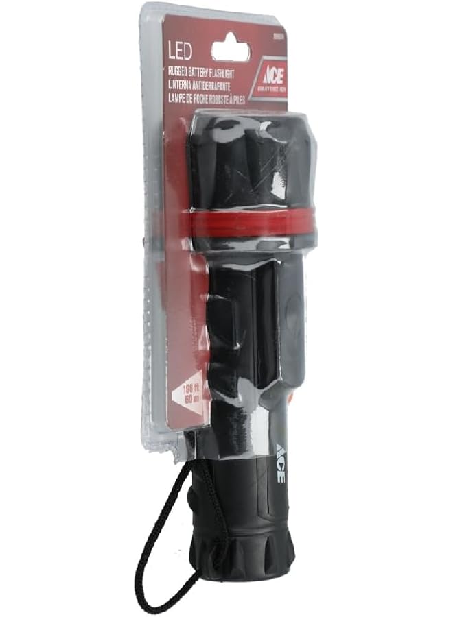 ACE High Quality Rugged Battery 50 Lumens LED Flashlight Black 3999574  - Image 3