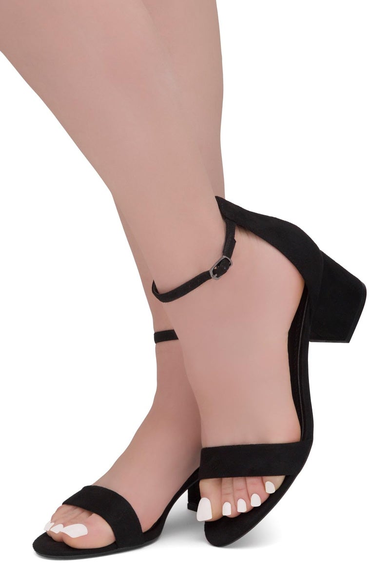 Herstyle Women’s Low Heels – Open Toe Chunky Block Heeled Sandals with Ankle Strap | Comfortable Dressy Short Heels for Prom, Wedding, Party & Office, Black 7.0, Sunday - Image 5