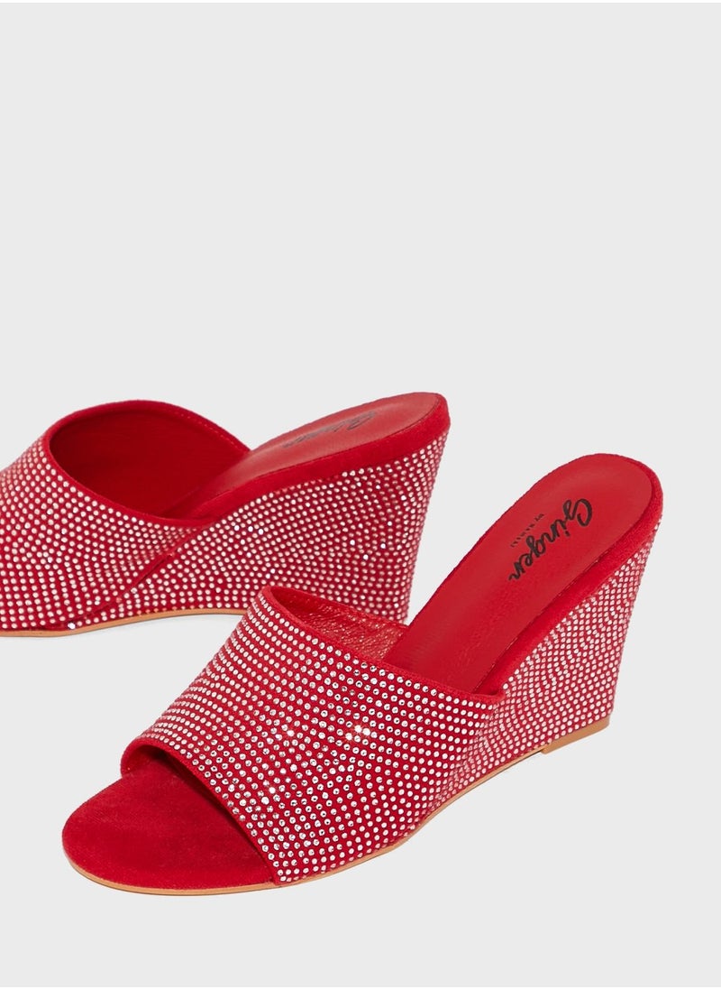 Ginger - Embelisshed Wedge Sandals - Image 1