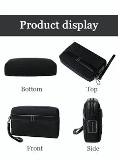 Casual Classic Clutch Bag Portable Large Capacity Lightweight Wallet Business Waterproof Oxford Canvas Zipper Card Holder with Wrist Strap for Men Travel Black - pzsku/ZC1824F6F28337FFE9AA2Z/45/_/1731143533/823790af-e988-4577-8df8-5bd29bdec33d