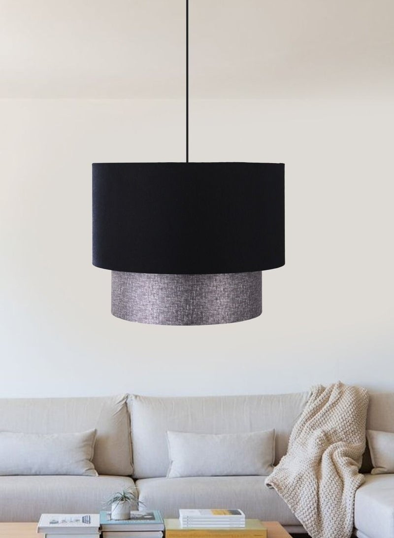 الروضة للإضاءة نجفة سيفو 2 طبقة 4 لمبة | حديث ديكور LED E27 معلقة مصباح سقف اضاءة داخلية مصباح معلق دلاية سقف مودرن نجفة | مناسبة لأي غرفة | | اللون: أسود و فضي | المقاس: 70x45 سم - Image 2