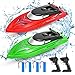 Lumiparty 2PACK RC BoatRemote Control Boats for Kids and Adults10kmH 24G High Speed Remote Control BoatFast RC Boats for Pools and Lakes with 4 Rechargeable BatteryRedGreen - Image 2