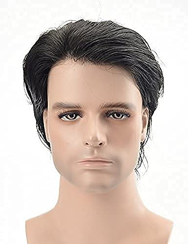 Glan Human Hair Natural Front Lace Hair PatchToupeeWig for Men Hair Replacement System Patches Hair Wigs for Boys Men for Hair Loss Solution 8X6 BLACK - Image 2