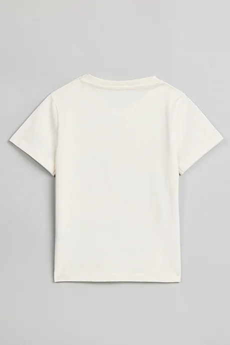 أر أند بي Graphic Print T-Shirt with Crew Neck and Short Sleeves