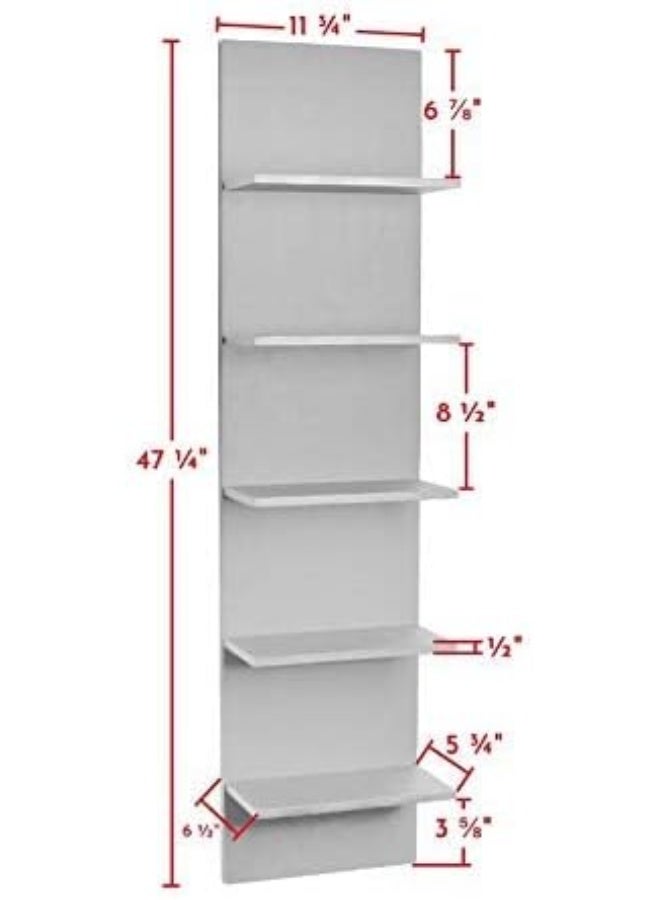 Heera Moti Straight Wall-Mounted Shelf Unit – White Finish Wall Storage for Living Room, Bedroom & Office - Image 2