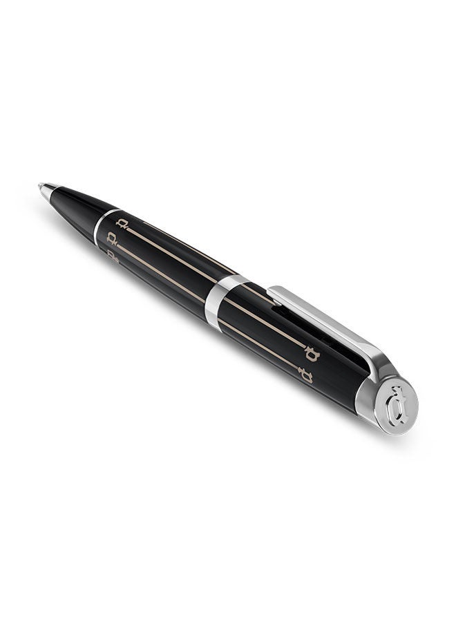 POLICE Palatino Black with Stainless Steel Trims Medium Drill Point Pen - Image 3