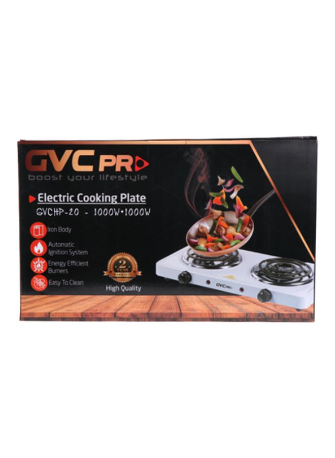 gvc pro Electric Hot Plate 2000W 2000 W GVCHP-20 White/Brown/Black - Image 3