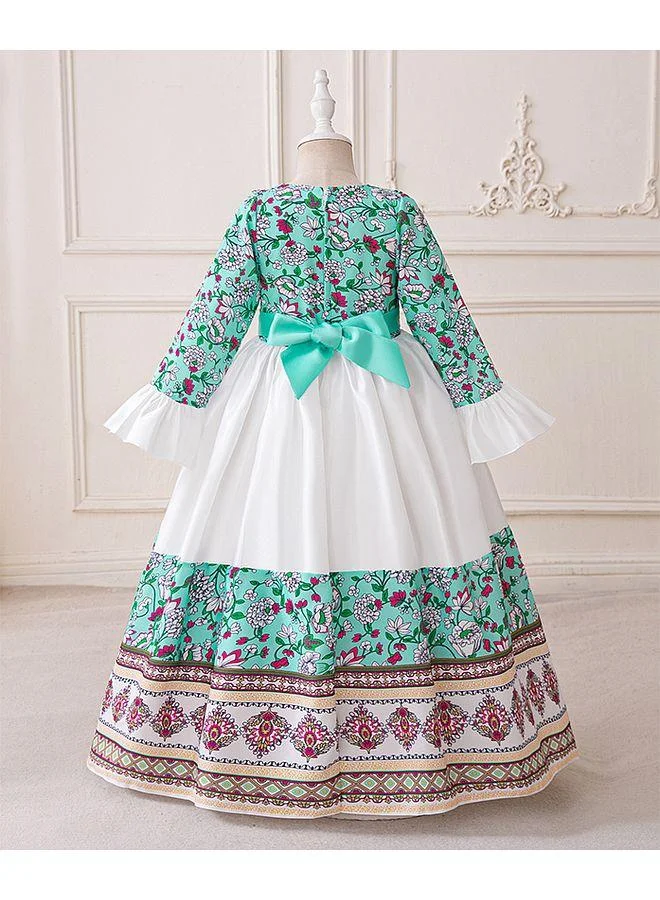 Mark & Mia Mark & Mia Printed Party Dress with Ruffle Sleeves - Multicolor