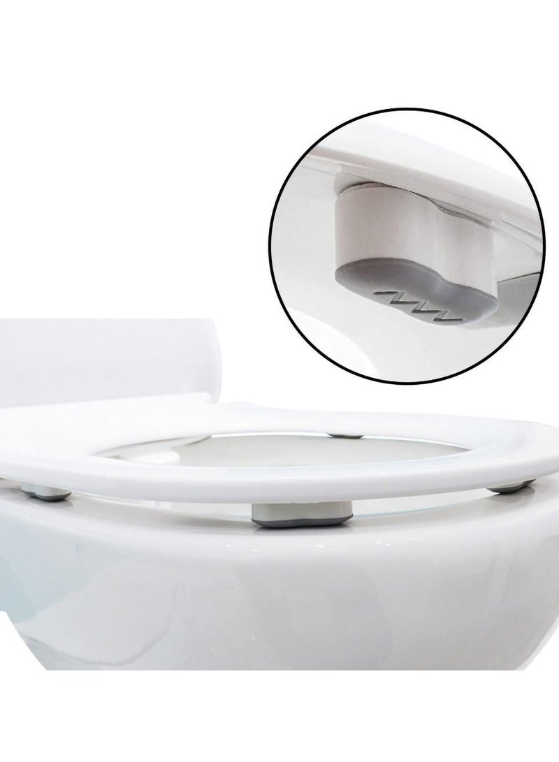 Toilet Seat Bumpers Buffers Replacement Kit, 8 Pcs White Push in Buffer Set Pads Self-Adhesive for Home, Hotel, School - Image 2