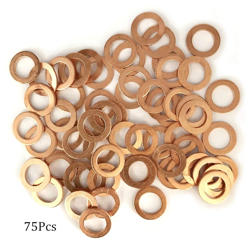 NACX M10 Flat Washer Copper Sealing Ring, 10mm ID 16mm OD 1mm Thickness Metric Sealing Gasket, 75 Pieces - Image 3