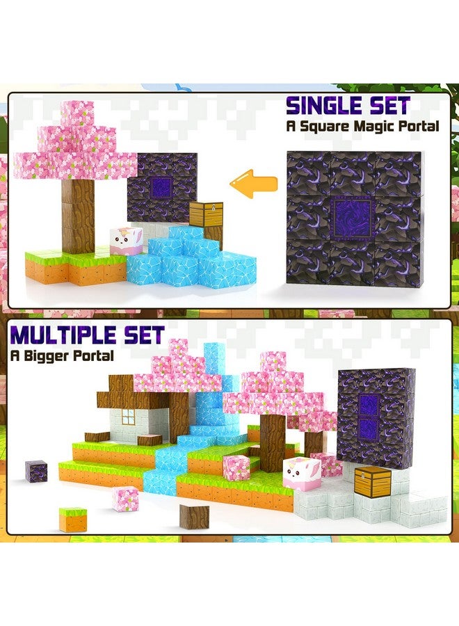 Coodoo Magnetic Blocks - Build Mine Magnet World Cherry Blossom Set, Magnetic Tiles Building Stem Toys For Boys & Girl Kids Toddler Toys For 3+ Years Old - Image 4