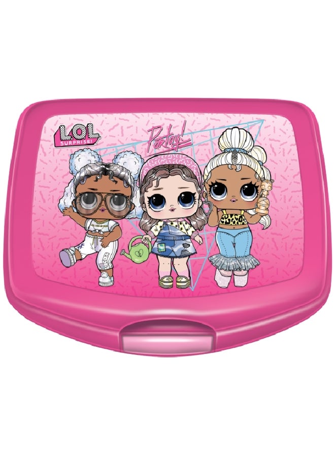 112-30-2108 صندوق غداء مستطيل متين عالي الجودة بقفل وردي 6 x 14 x 17 سم