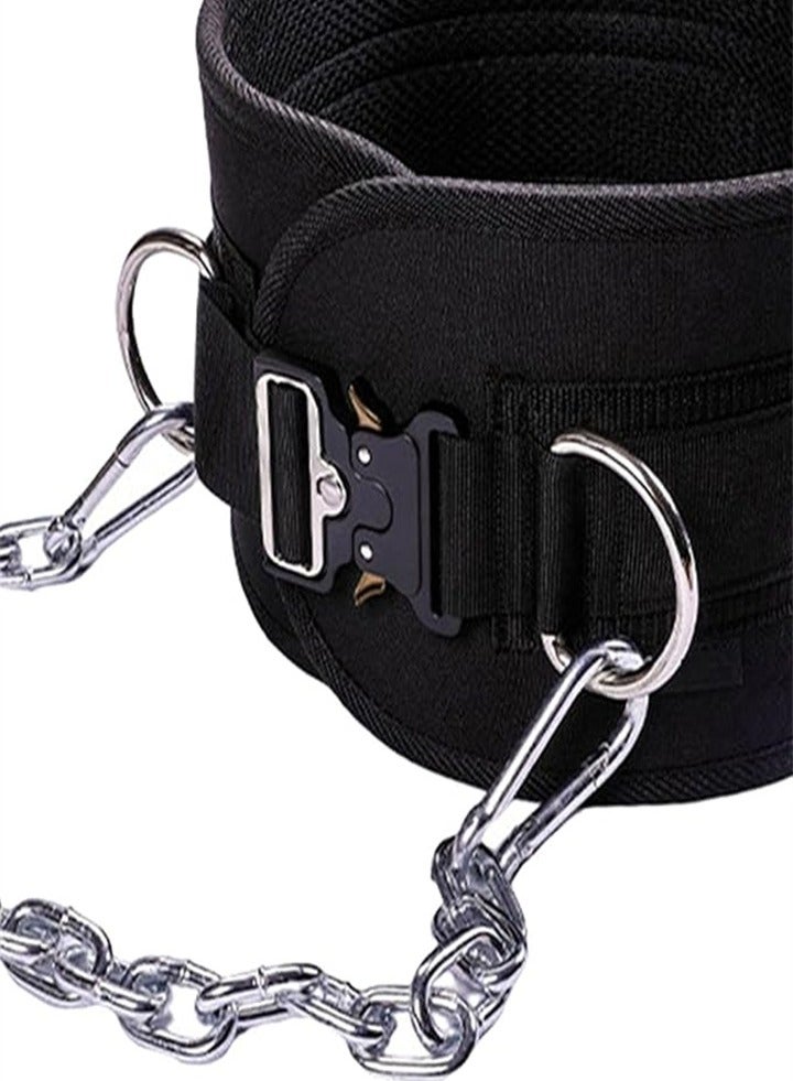 حزام سحب الأثقال، حزام سحب التمارين مع سلسلة، دعم قطني مريح شديد التحمل، حزام وزن لصالة الألعاب الرياضية - Image 3