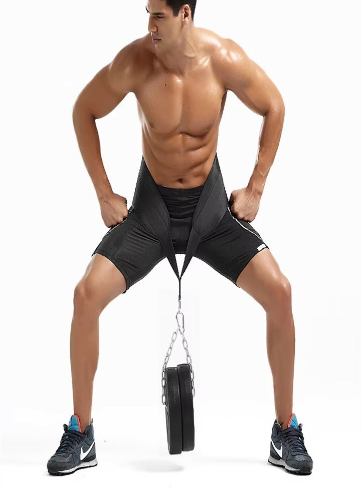 حزام سحب الأثقال، حزام سحب التمارين مع سلسلة، دعم قطني مريح شديد التحمل، حزام وزن لصالة الألعاب الرياضية - Image 5