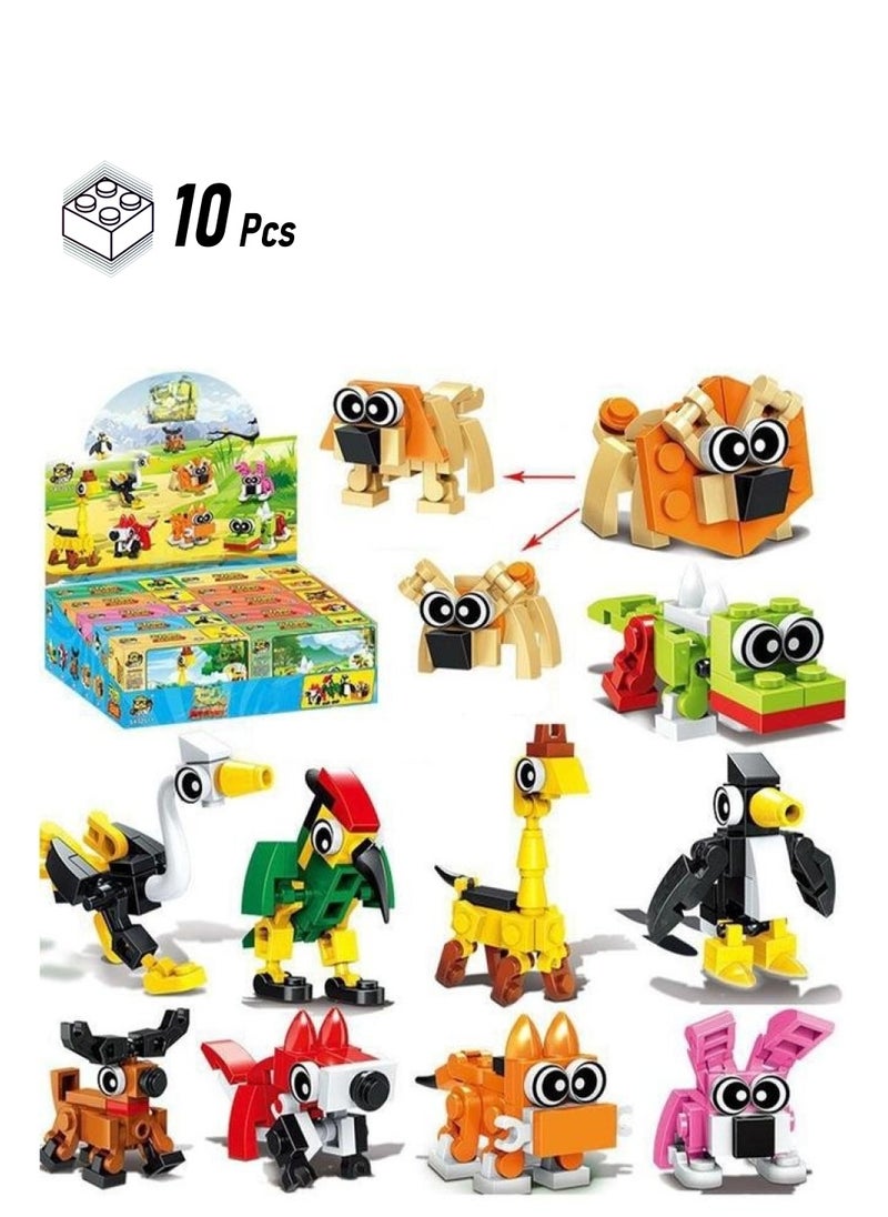 Children's Educational Small Particle Assembly Building Block Collection Set Toy(Animal 10 Boxes)  - Image 1