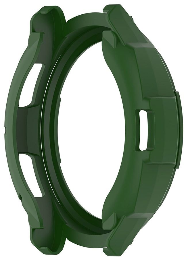 TPU Soft Case For Samsung Galaxy Watch 6 Classic Hollow Half Coverage Armor Shockproof Cover with Bezel Ring 47mm green  - Image 4