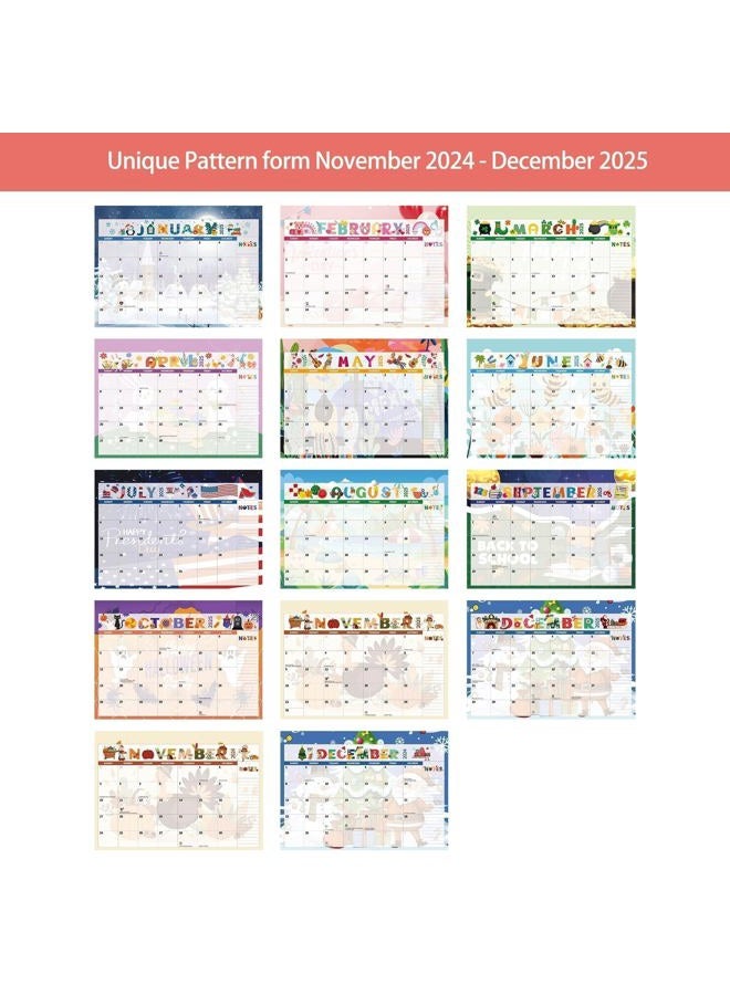 windrio 2024 2025 Desk Calendar Wall Calendars Doodle Letter, Large 17" x 12", November 2024- December 2025 Monthly Planner Desktop, 14-Months, Planning Organizing Home, School, Office, Thick Paper, Holiday, - Image 5