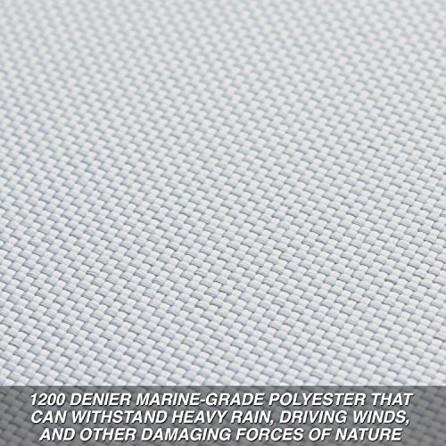 Budge B-1201-X5 1200 Denier V-Hull Runabout Boat Cover Gray 18'-20' Long (Beam Width Up to 102") Waterproof, Heavy Duty, UV Resistant - Image 3