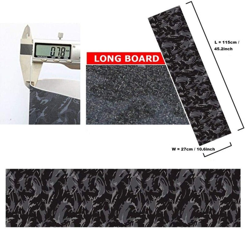 COSOOS Skateboard Grip Tape Sheet 452x106 inchBubble Free Waterproof Scooter Longboard Griptape Grippy Sandpaper for Skateboard Long Board Stairs Pedal Pistol Wheelchair StepDeck115x27cm - Image 3