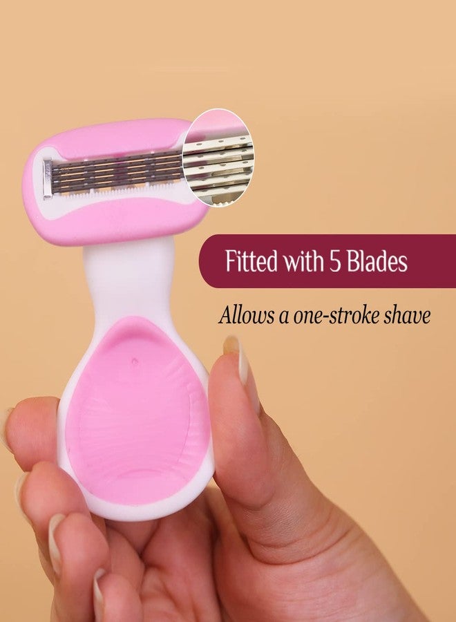 Carmesi Body Razor Mini for Women | 5-Blade Precision Shaving | Aloe Vera & Vitamin E Lubrication Strip | Travel Case Included | Smooth, Gentle Hair Removal for Sensitive Skin - Image 4