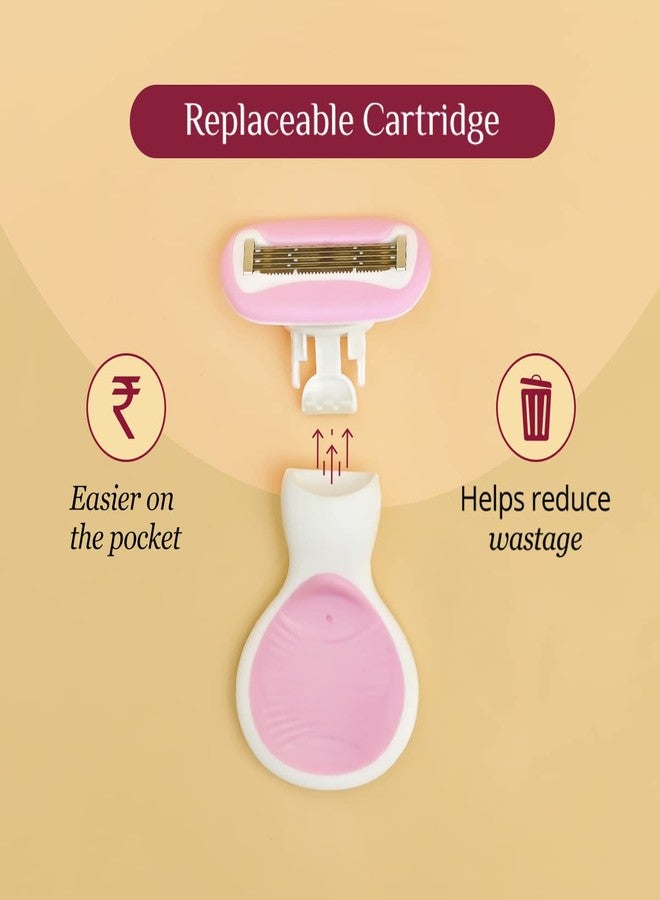 Carmesi Body Razor Mini for Women | 5-Blade Precision Shaving | Aloe Vera & Vitamin E Lubrication Strip | Travel Case Included | Smooth, Gentle Hair Removal for Sensitive Skin - Image 5