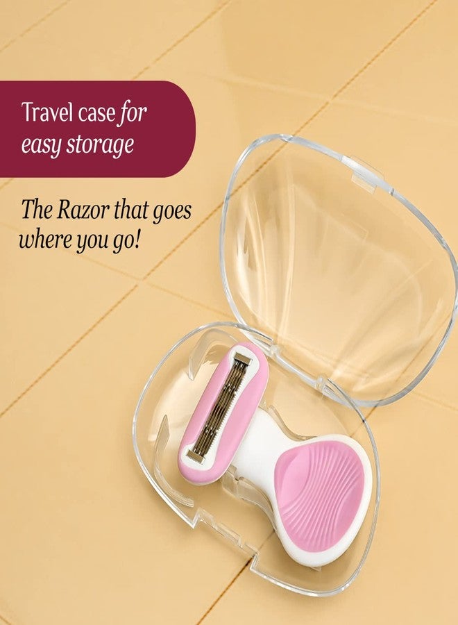 Carmesi Body Razor Mini for Women | 5-Blade Precision Shaving | Aloe Vera & Vitamin E Lubrication Strip | Travel Case Included | Smooth, Gentle Hair Removal for Sensitive Skin - Image 2