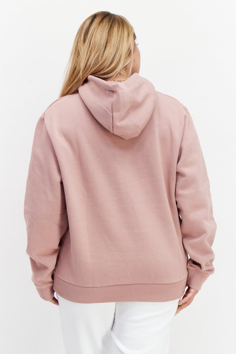 Ellesse سويت شيرت بقلنسوة بأكمام طويلة للنساء، وردي - Image 4