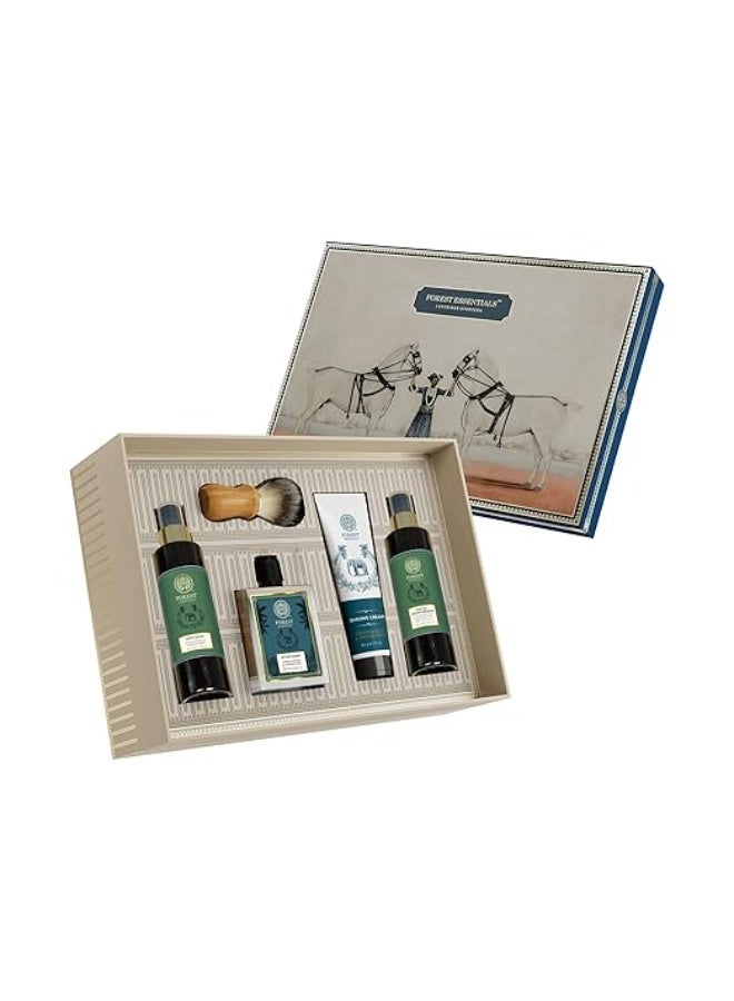 Forest Essentials Gentlemen's Gift Box | Luxury Ayurvedic Skincare & Grooming Gift Set for Men - Image 1