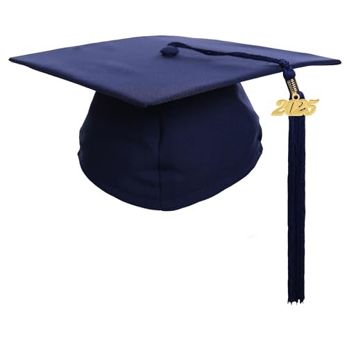 Newrara Graduation Unisex Matte Adult Graduation Cap with Tassel (Navy Blue) - Image 1