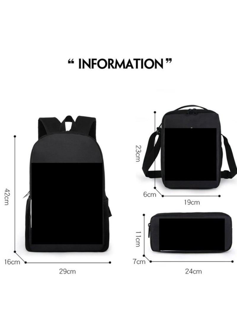 Generic - Mario cartoon backpack, primary and secondary school student backpack, large capacity backpack, three piece set, single shoulder bag, pencil case, unisex - Image 1