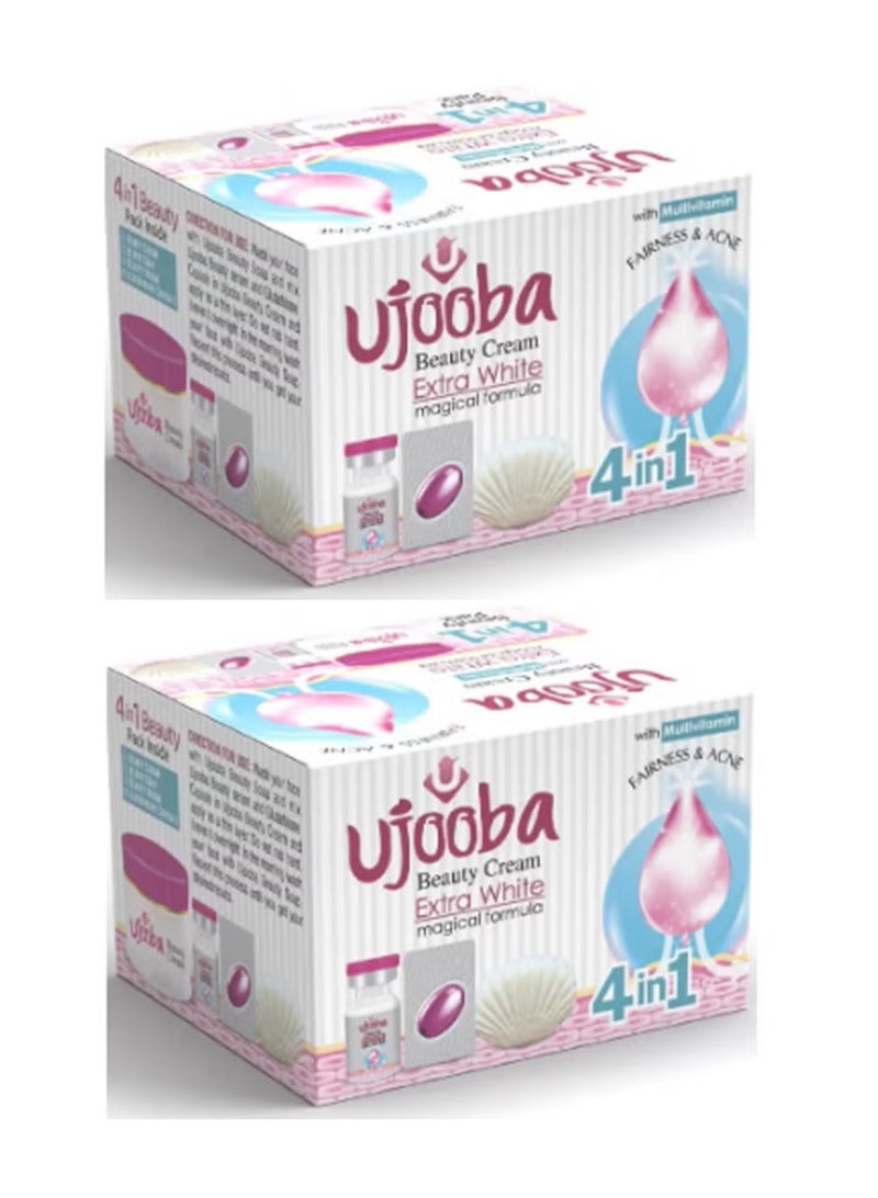 عوجوبا كريم تجميل Extra White بتركيبة سحرية لتفتيح البشرة وحب الشباب مع متعدد الفيتامينات - عبوة من 2 - Image 1