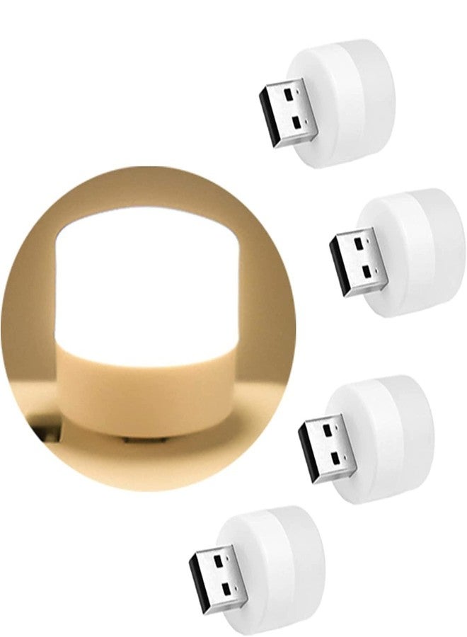 VELOCIOUS® USB LED LAMP Night Light,Plug in Small Led Nightlight Mini Portable for PC Car Bulb Indoor Outdoor Camping, Reading, Sleeping (White Pack of 4) - Image 2