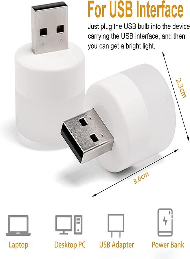 VELOCIOUS® USB LED LAMP Night Light,Plug in Small Led Nightlight Mini Portable for PC Car Bulb Indoor Outdoor Camping, Reading, Sleeping (White Pack of 4) - Image 3