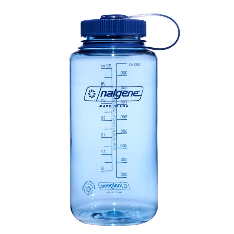 Nalgene Leak Proof Tritan BPAFree Water Bottle 32 oz Wide Mouth Made in the USA for Outdoor Use Daily Hydration Baby Blue
